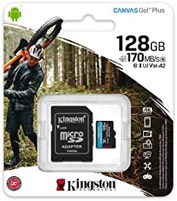 128GB Kingston microSDXC Vászon Go Plus 170MB/s olvasási UHS-én, C10, U3, V30, A2/A1 Memóriakártya + Adapter (SDCG3/128GB)