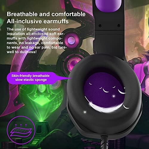 Anivia fülhallgatók Vezetékes Surround, Bass, Hangerő, Puha Memória Fülvédő a Multi-Platform - 3,5 mm-es Headset Stereo Gaming