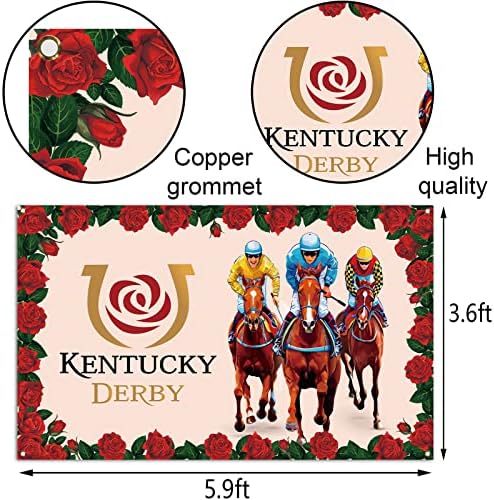 Sunwer Kentucky Derby-Fotó Hátteret Zsoké Lóverseny Témájú Fél Decor Fut A Rózsa Beltéri Kültéri Falra Háttér Dekoráció Kínálat