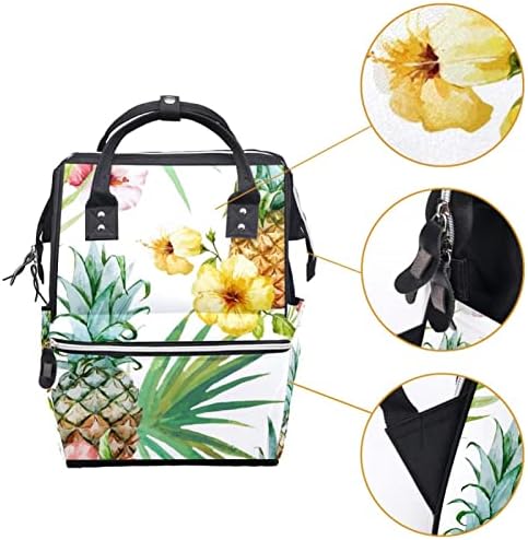GUEROTKR Utazási Hátizsák, Pelenka táska, Hátizsák Táskában, Trópusi Gyümölcs az Ananász Virág, Levél minta