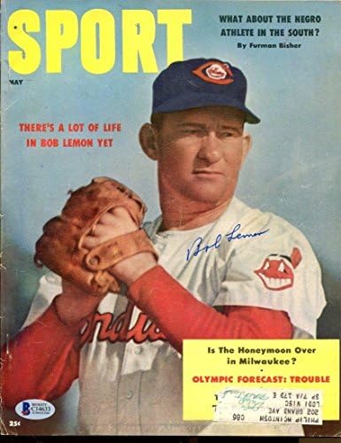 Bob Citrom Aláírt 1956 Sport Magazin Dedikált Indiánok BAS C14633 - Dedikált MLB Magazinok