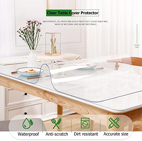 PVC Világos, asztalterítő Protector Vízálló Olaj-Bizonyítja, Vastag Műanyag Asztal Borító 2 mm hőálló, Vinil asztalterítő