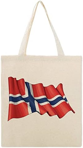Norvég Zászló Vászon Táska Újrafelhasználható Bevásárlás Táska válltáska Utazási Iroda