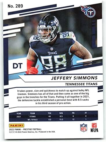 2022 Panini Prestige 289 Jeffery Simmons Tennessee Titans NFL Labdarúgó-Trading Card