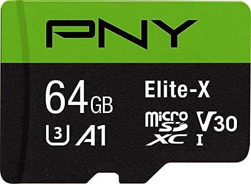 PNY 64 gb-os Elite-X Osztály 10 U3 V30 microSDXC Flash Memóriakártya - 100MB/s, Class 10, U3, V30, A1, a 4K UHD, Full HD,