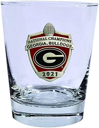 Örökség Ón 2021-2022 Nemzeti Bajnokok Georgia Bulldogs Dupla Régi Divat | Dupla Rocks Üveg 14 OZ Likőrt | Szakszerűen Kialakított