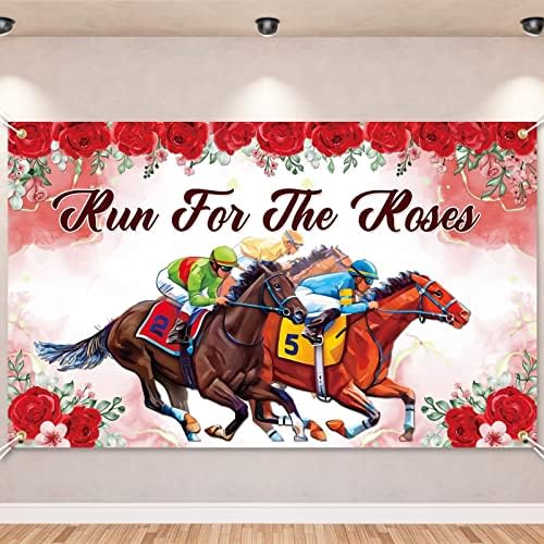 Kentucky Derby Dekorációk, Derby-Nap Fél Hátteret, Tartós Poliészter lóverseny Zászló Dekoráció Fut a Rózsa Fal Háttér Jele