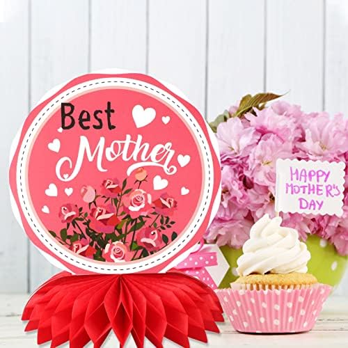 HOWAF 8 Darab Boldog anyák napját Honeycomb Táblázat Asztaldíszek, A Legjobb Anya, Virág Honeycomb Asztaldíszek az Anyák