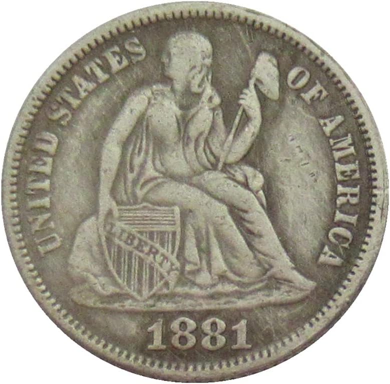Amerikai Zászló 10 Cent 1881 Ezüst Bevonatú Replika Emlékérme