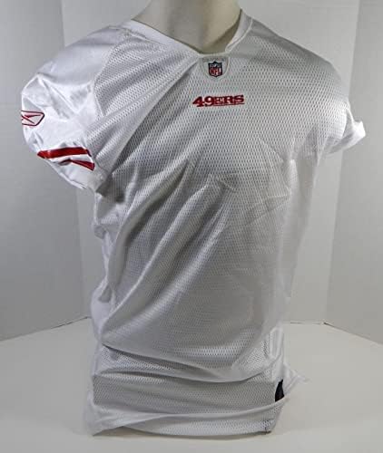 2009-ben a San Francisco 49ers Üres Játék Kiadott Fehér Jersey Reebok 50 DP24125 - Aláíratlan NFL Játék Használt Mezek