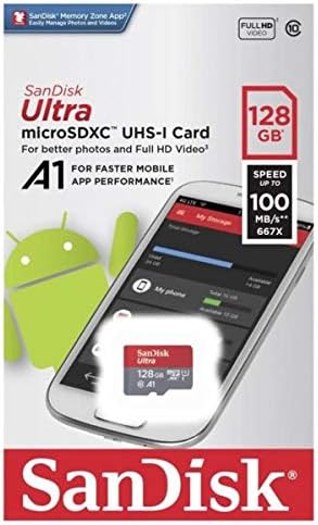 128GB SanDisk Ultra MicroSD Memóriakártya Működik LG G6, LG V30, Q6, G5, G4, K40, Phoenix 4 mobiltelefon (SDSQUAR-128G-GN6MN)