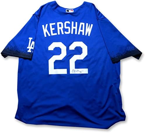 Clayton Kershaw Aláírt Dedikált Jersey-Los Dodgers Alternatív Kék XL MLB COA