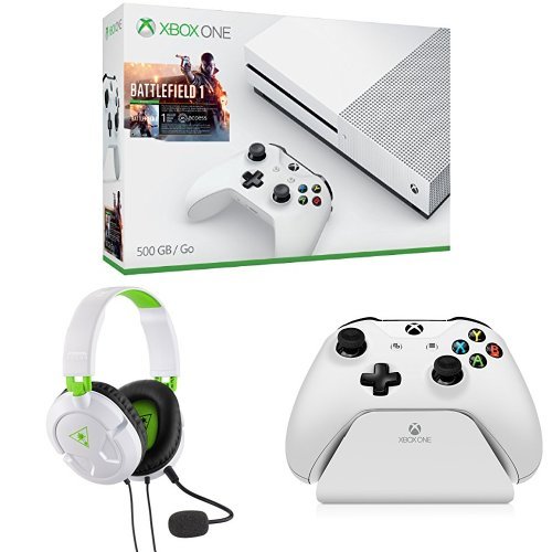 Xbox S 500GB Konzol - Battlefield 1 Csomag + Turtle Beach Felderítő 50X Fehér Stereo Gaming Headset + Vezérlő Felszerelés