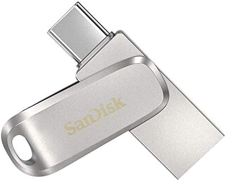 SanDisk Ultra Kettős Meghajtó Luxe USB 3.0, USB 2.0 a-Típus-C 256 gb-os Fém Pendrive, Mobil, Ezüst