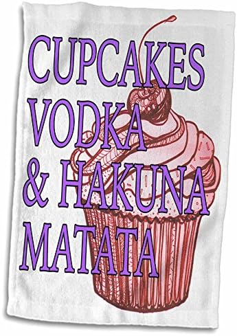 3dRose Sütik Vodka-Hakuna matata, Lila, piros, - Törölköző (twl-186230-3)