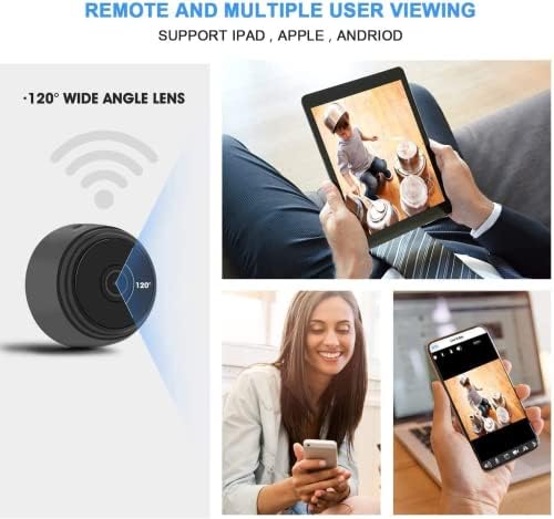 TINOCOR Mini Kém Kamera WiFi Rejtett Kamera Spy Kamera Mozgásérzékelő Vezeték nélküli Kamera, 1080P felbontású Otthoni Biztonsági,