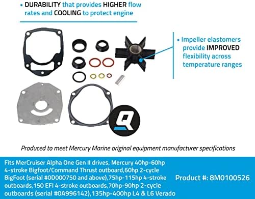 A higany 8M0100526 vízpumpa Javító Készlet a Higany, vagy Mariner Outboards, valamint MerCruiser Stern-Meghajtók