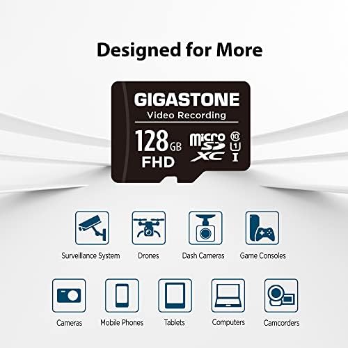 Gigastone 128GB 10-Pack Micro SD Kártya, 4K Videó Pro, GoPro, Megfigyelő, Biztonsági Kamera Akció Kamera, Robot, 85 MB/s