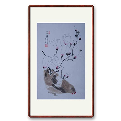 Magnolia Virág Tyúk Kínai Festészet Kézzel Festett Alkotás Wall Art Keleti, Ázsiai Ecset, Festék Mossa Akvarell Dekoráció,