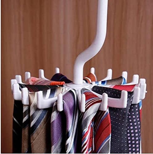 1db 20 Horgok Nyakkendőmet Jogosultja helytakarékos Műanyag Öv Rack 360 Fokos Forgatható Nyakkendőmet Fogas