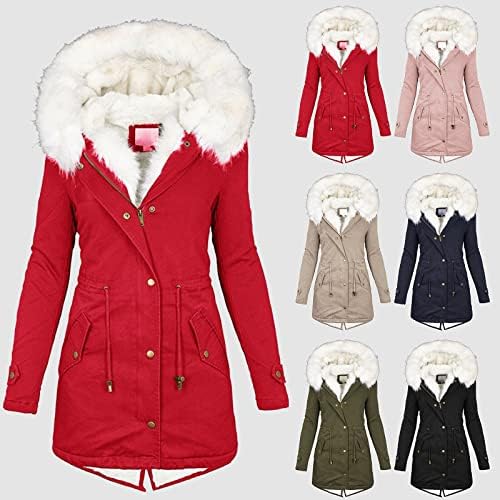 Oiumov Kabátok Női,Téli Kabátok Női 2022 Divat a Plus Size Hosszú Vastagabb Kabát, Hosszú műszőrme Kabátot