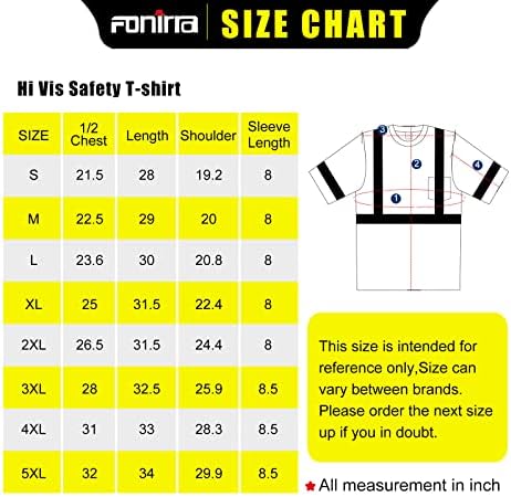 FONIRRA 3 Csomag Biztonsági Fényvisszaverő Magas Láthatósági póló Férfi Rövid Ujjú ANSI Class 2