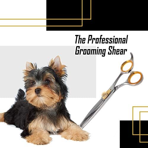 Sharf Pet Ritkító Olló Arany Érintés 7 46-Fogat Professzionális kutyakozmetika, Olló, Vékony, Hegyes Nyírás, Éles 440c Japán