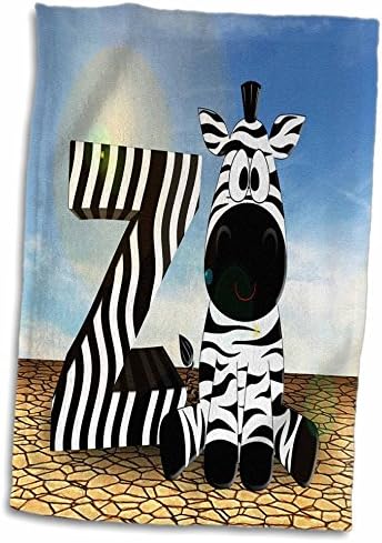 3dRose Florence - Gyermek Művészeti IV - Print Imádnivaló Z Zebra - Törölköző (twl-204396-3)