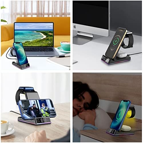 Vezeték nélküli Töltő Óra/Ébresztés Apple Töltő Állomás, 3 az 1-Qi Gyors Telefon Több Eszköz Töltő Apple Nézni 7/6/5/4/3/2/SE