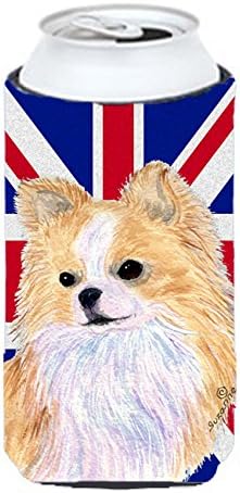Caroline Kincsek SS4915TBC Chihuahua angol Union Jack Brit Zászló Magas Fiú Ölelkezős, Lehet Hűvösebb Ujja Ölelkezős Mosható