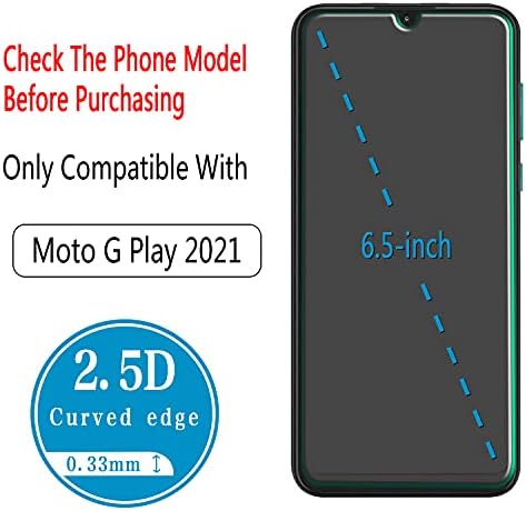 HPTech (2 Csomag) Képernyő Védő Kompatibilis Motorola Moto G Játszani (2021) Edzett Üveg, Anti Karcolás, az Ügy Barátságos,